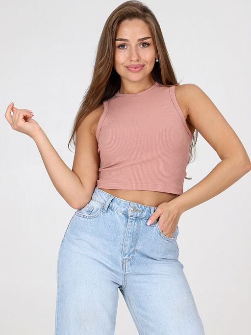 Майка-Топ из лапши , Розовый персик