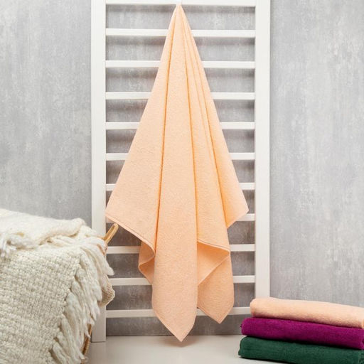 Полотенце махровое Экономь и Я 70х130 см, цв. персиковый, 100% хлопок, 320 гр/м2  фото 2