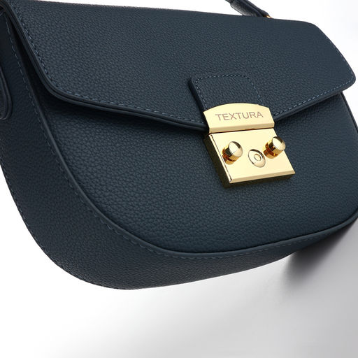 Сумка женская мессенджер TEXTURA на клапане, 23×6×15 см, синяя