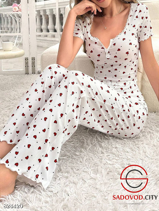 Пижама женская комплект лонгслив и штаны