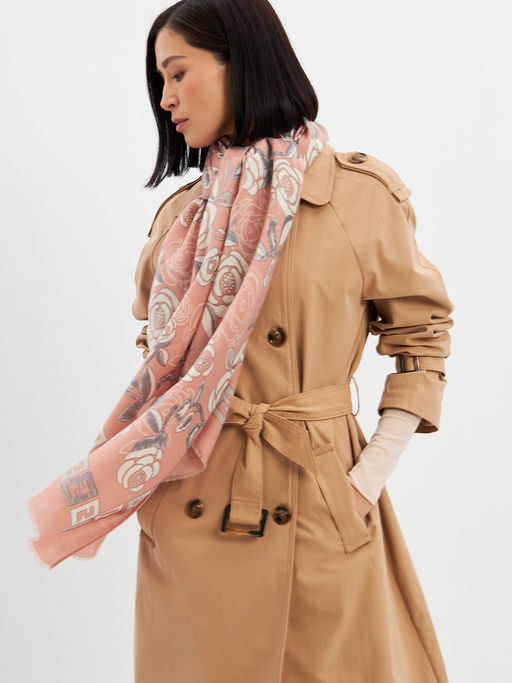 Большой, мягкий, тонкий и очень нежный двусторонний палантин с рисунком. - Tantino фото 14