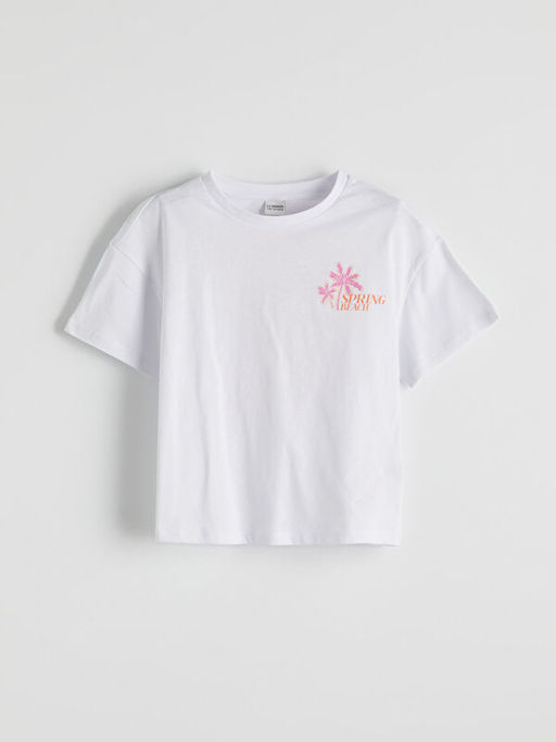 Bisiklet Yaka ?i?ekli K?z ?ocuk Ti??rt ve ?ort