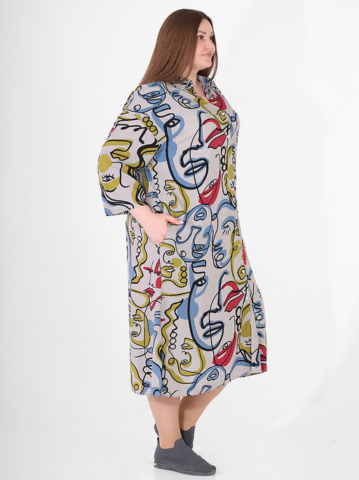 Платье летнее с ярким рисунком женское - Almond фото 4