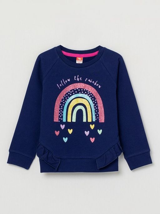 CRB wear/CWKG 62810-41-282 Джемпер модель свитшот для девочки, темно-синий/Ex.Cherubino