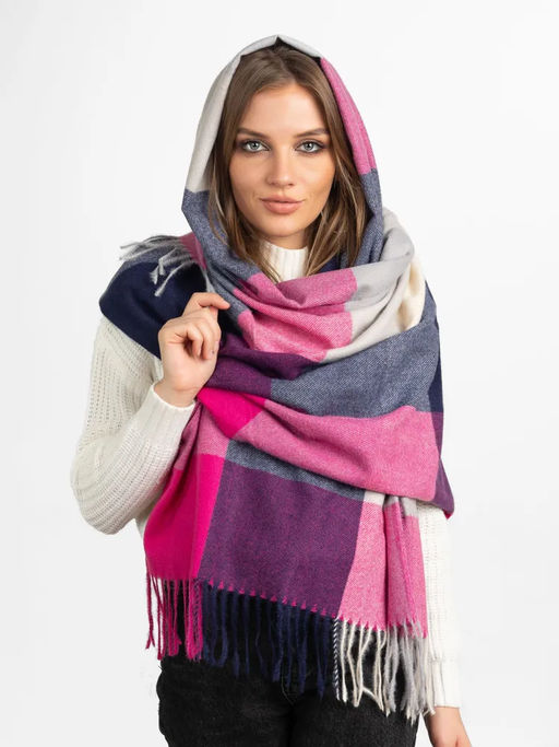 Палантин в клетку из кашемира, мультицвет - Greta фото 2