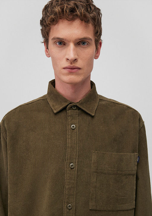 Haki Kadife Gomlek - Mavi фото 6