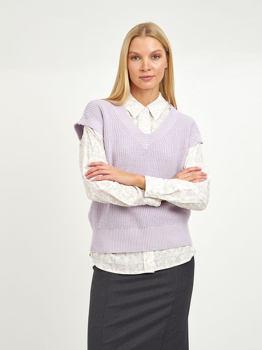 пуловер женский из хлопка без рукавов - Glenfield фото 4