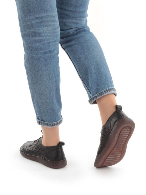 03-5005-1 BLACK Полуботинки женские летние (натуральная кожа) - Фабричный китай фото 3