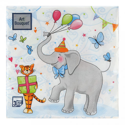 Салфетки бумажные Art Bouquet 33х33см, 3-х слойные, 20 штук в упаковке, 100% целлюлоза, Шапито (Россия) фото 2