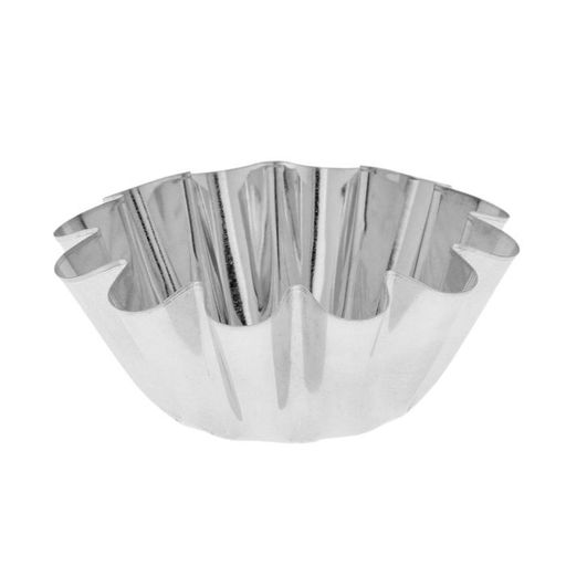 Цена за 12 шт. Форма для выпечки ромовой бабы, d=13 см, h=5.4 см, жесть, серебристая