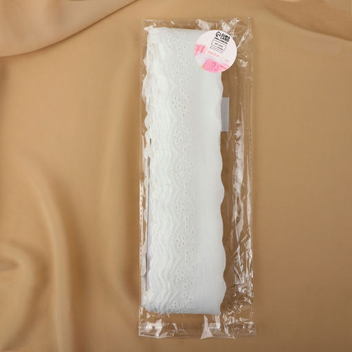 Кружево шитьё, 55 мм, 13±1 м, белое