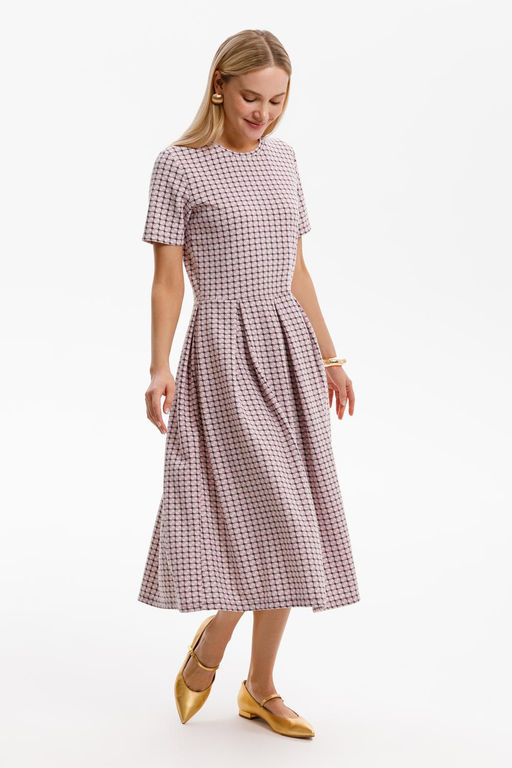 ЕВТ 5053/ретро геометрия платье жен