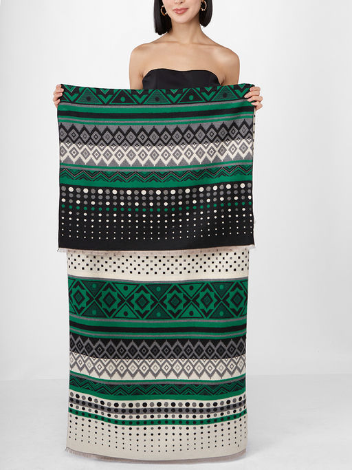 в составе ШЕРСТЬ и КАШЕМИР Большой, мягкий, теплый однотонный двусторонний палантин. - Tantino фото 2