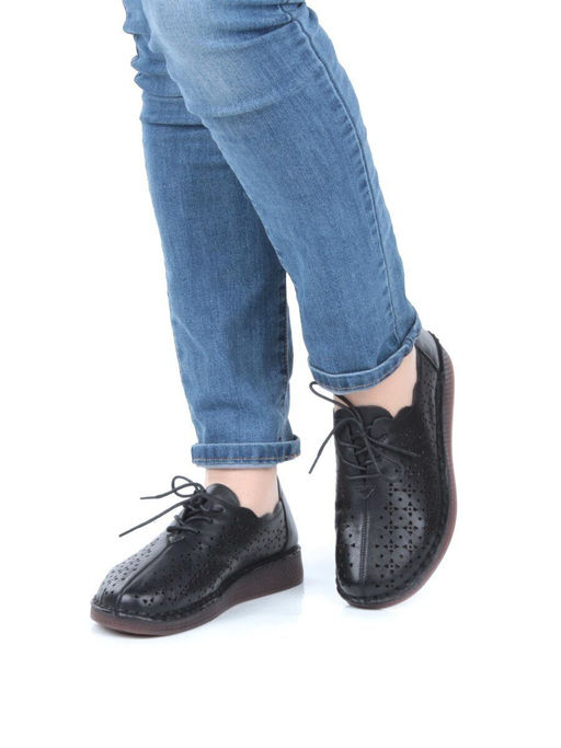 03-5006-1 BLACK Полуботинки женские (натуральная кожа) - Фабричный китай фото 2