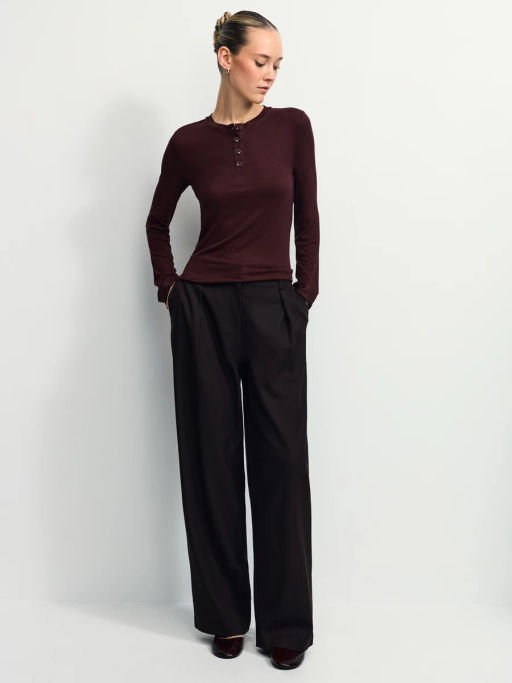 Лонгслив в рубчик из вискозы / Zarina  фото 3