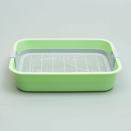 Туалет «Мур-мяу» для кошек, с сеткой, 33×25×7 см, зелёный