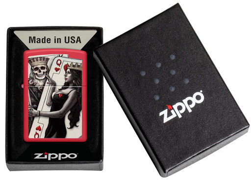Зажигалка ZIPPO Король скелетов и королева красоты | Skull King Queen Beauty 48624