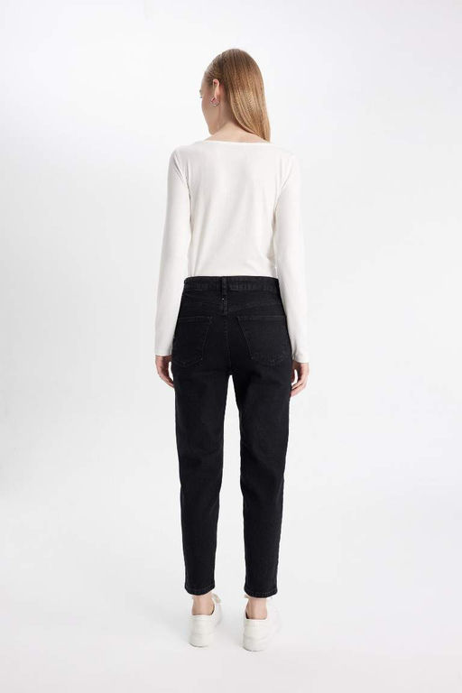 Джинсовые брюки длиной до щиколотки с высокой талией Comfort Mom - Defacto фото 5