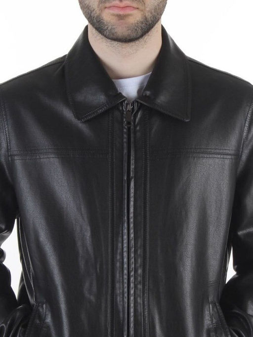 P-2119 BLACK Куртка демисезонная мужская (эко-кожа)