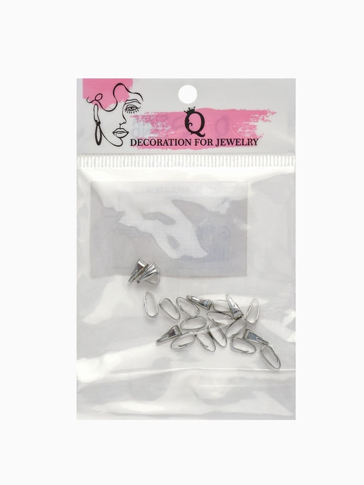 Цена за 3 шт. Держатель для кулонов (набор 20 шт.) 8?4 мм, цвет серебро