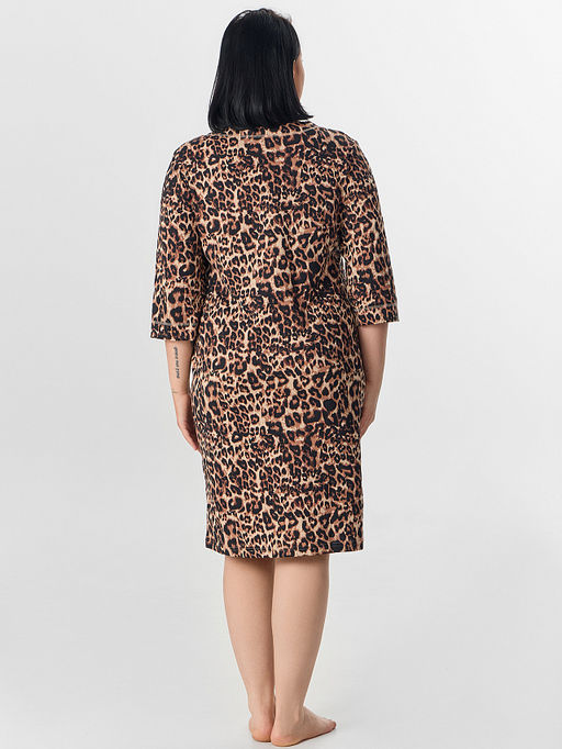 Халат женский бежевый с леопардовым принтом - Mark formelle фото 2