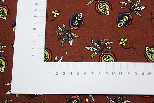 Штапель Ямина цв.коричнево-каштановый, ш.1.45м, вискоза-100%, 100гр/м.кв - Купава фото 3