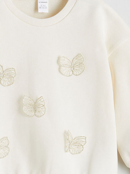 Kelebek Nak??l? K?z ?ocuk Sweatshirt