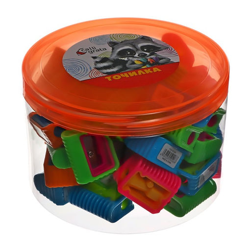 Цена за 48 шт. Точилка «Классика» (штрихкод на штуке), неон, МИКС