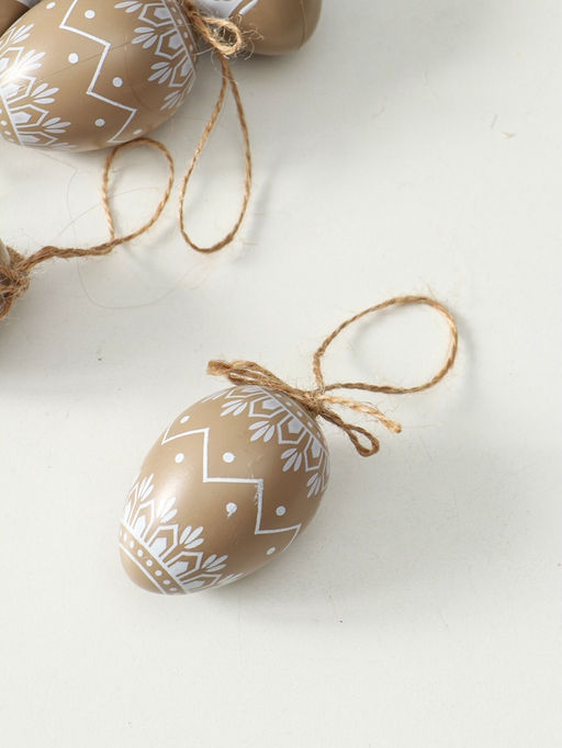 Набор фигурок пасхальных «Крашенные яички с белыми узорами», 6 шт., 4×4×6 см