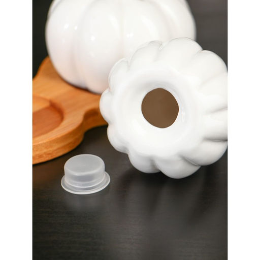 Набор для специй BellaTenero «Витамины», солонка 60 мл, перечница, 60 мл, на бамбуковой подставке, фарфор, белый