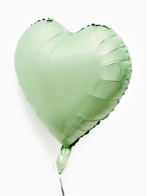 Цена за 2 шт.Воздушные шары фольгированные 17 Сердце, зелёный сатин, набор 5 шт. - Страна карнавалия фото 3