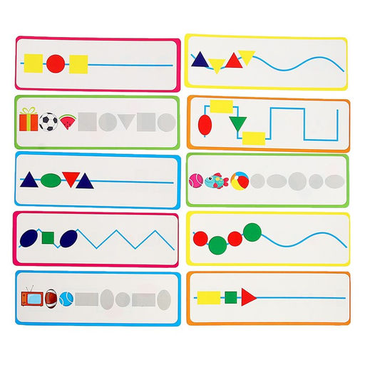 Развивающая игра Закончи ряд, 10 карточек, картонные фигурки, по методике Монтессори - Iq-zabiaka фото 3