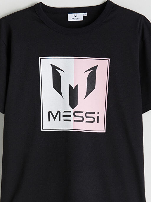 Bisiklet Yaka Messi Bask?l? Erkek ?ocuk Ti??rt
