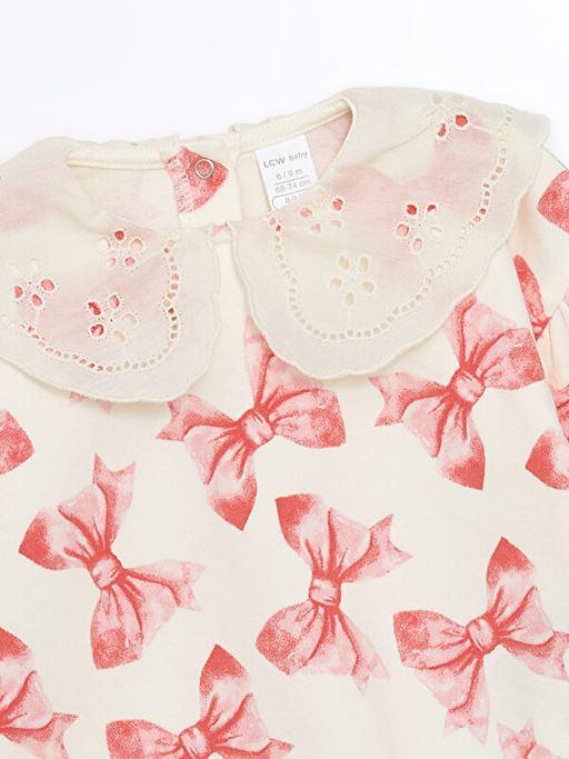 Bebe Yaka Bask?l? K?z Bebek Sweatshirt ve Tayt 2li Tak?m - Waikiki фото 3