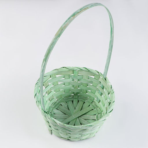 Корзина плетёная 19×9/32 см, светло-зелёный, бамбук