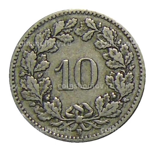 Монета 10 раппенов 1908 года Швейцария