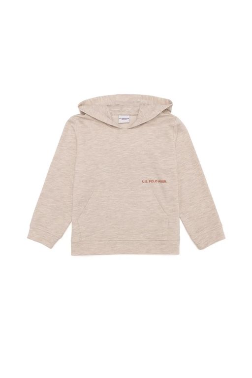 Бежевая меланжевая толстовка для девочки - U.s. polo assn фото 2