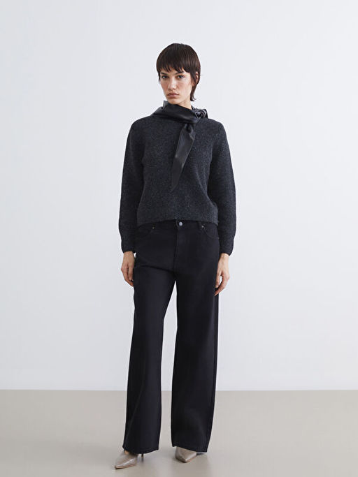 Bisiklet Yaka Kad?n Triko Kazak