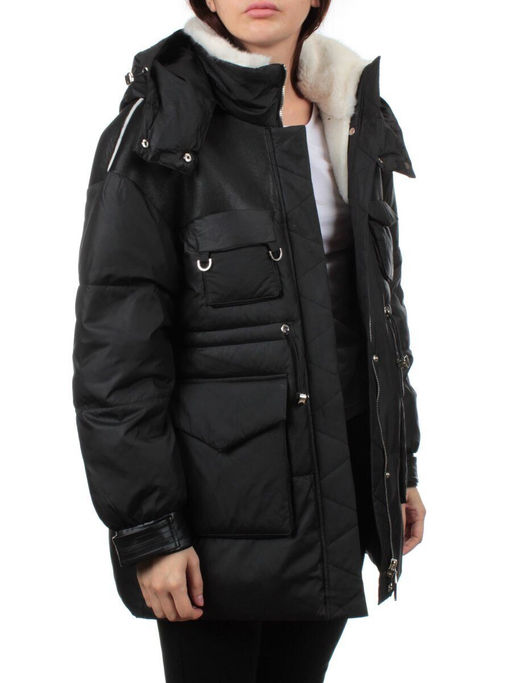 338-X01BLACK Куртка зимняя женская (200 гр. холлофайбер) - Fashion фото 8