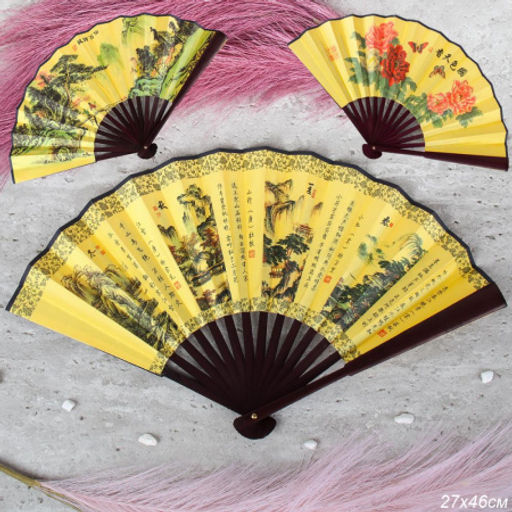 Веер 27 см / 622-9 /уп 5/600/бамбук,полиэстер - ГалеонТрейд фото 8