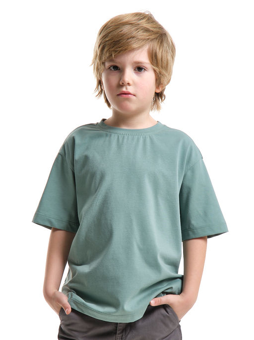 Футболка фисташковая детская хлопок подросткам 22-7627 - Mini maxi фото 23