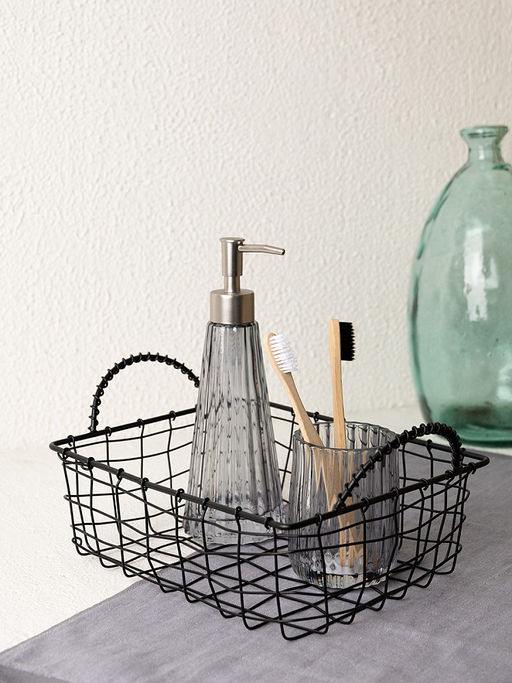 Корзина для хранения 25x20x10 черный сталь с порошковым покрытием