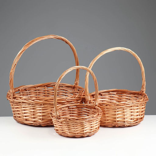 Корзина плетёная для хранения Kori, лоза, светло-коричневая, набор 3 шт.