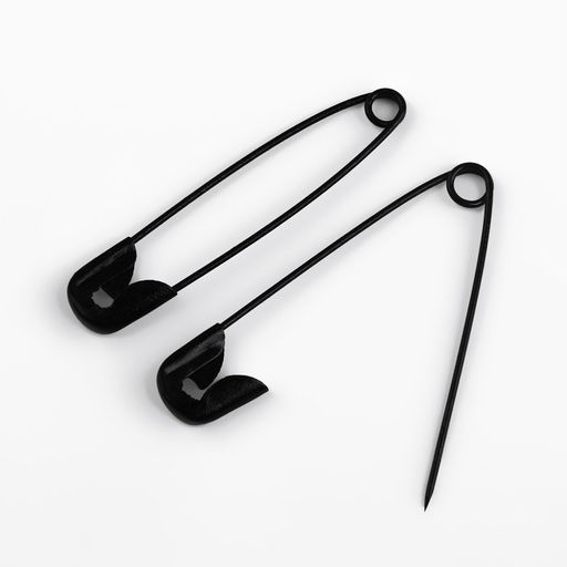 Булавки английские, 32 мм, 500 шт., чёрные