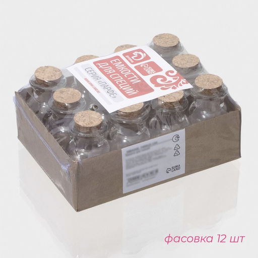 Цена за 12 шт. Банка для сыпучих Доляна «Парфе», 40 мл, 4×6.6 см, с пробковой крышкой, стекло, прозрачная