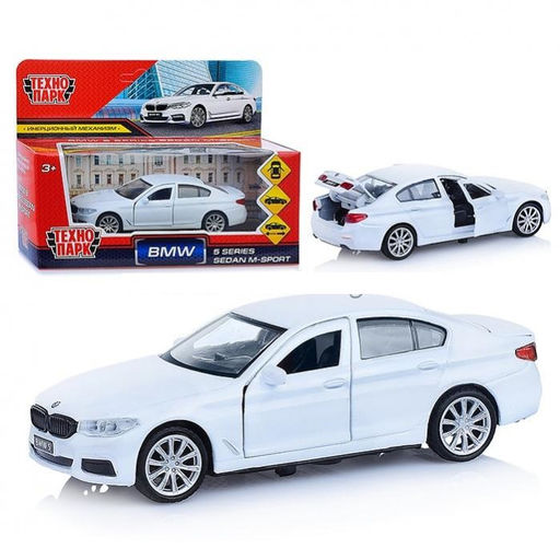 . Модель "BMW 5-ER M-Sport Sedan" 12 см, металл двери, багаж, бел, кор. арт.5ER-12-WH