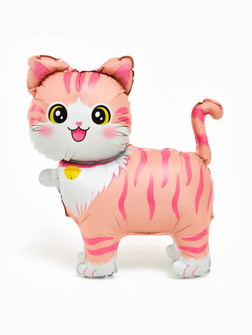 Цена за 5 шт. Воздушный шар фольгированный 22" «Розовая кошка», фигура под воздух