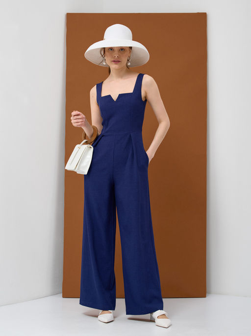 Комбинезон лен OD-804-1 синий OD-804-1 - Tantino фото 2