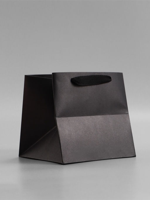 Цена за 2 шт. Пакет подарочный, крафт, с окном, «чёрный», 15×15×15 см