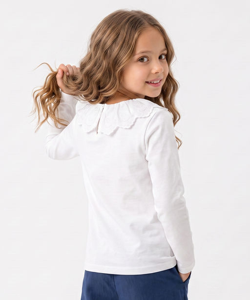 Блузка-лонгслив 33-7120 белый - Mini maxi фото 2